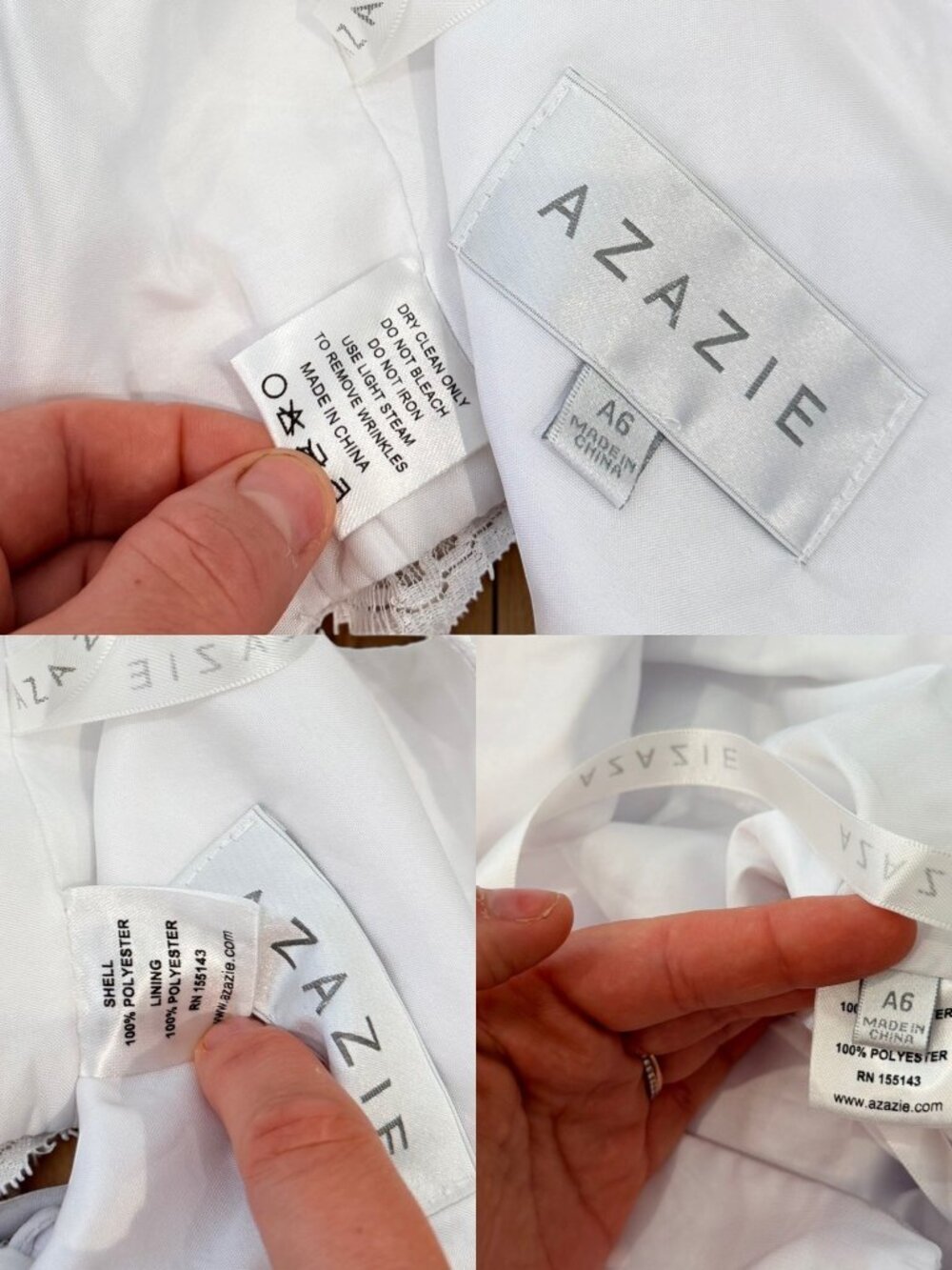 Azazie White 2 Piece Chiffon Maxi Skirt and Lace Bralletee Size 6 - Picture 7 of 14